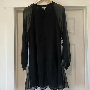 Joie Black Balloon Sleeve Mini Dress